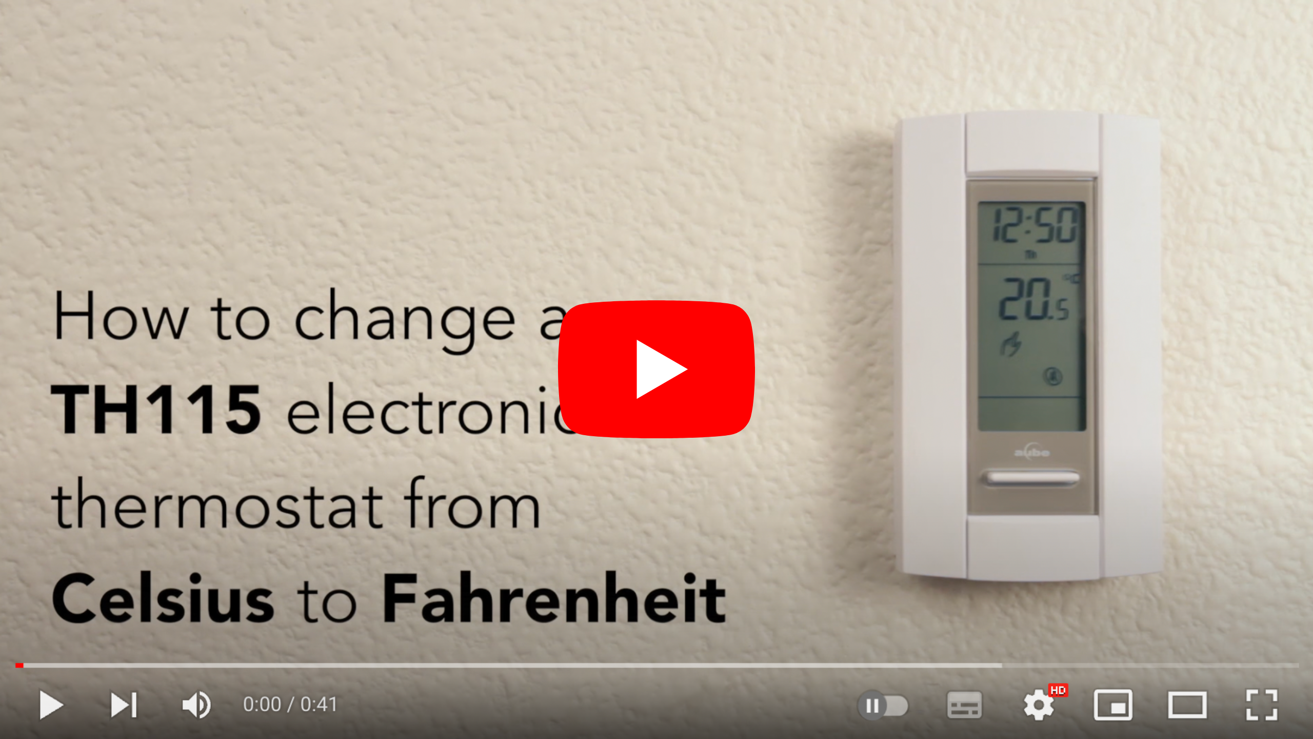 video instructions on how to change the TH115 Thermostat from Celsius to Fahrenheit