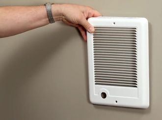 A Com-Pak Series heater built into a wall