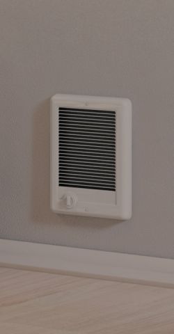 A Com-Pak Series heater built into a wall