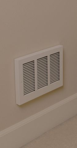 A Com-Pak Series Max heater built into a wall