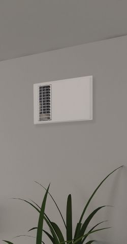 An Apex72 heater built into the wall