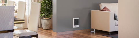 wall heater with built-in thermostat in living room
